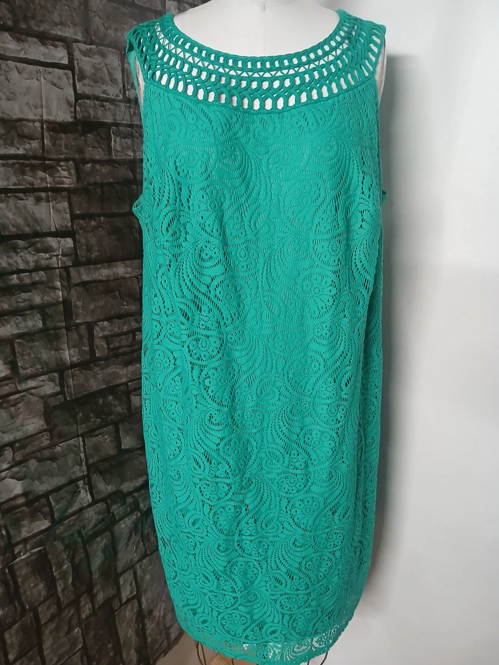 Jessica Howard Teal Lace Sleeveless Shift Women's  Dress